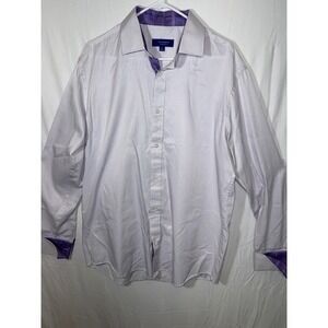 Statement Confidence Men's Purple Striped dress Shirt business wear preppy